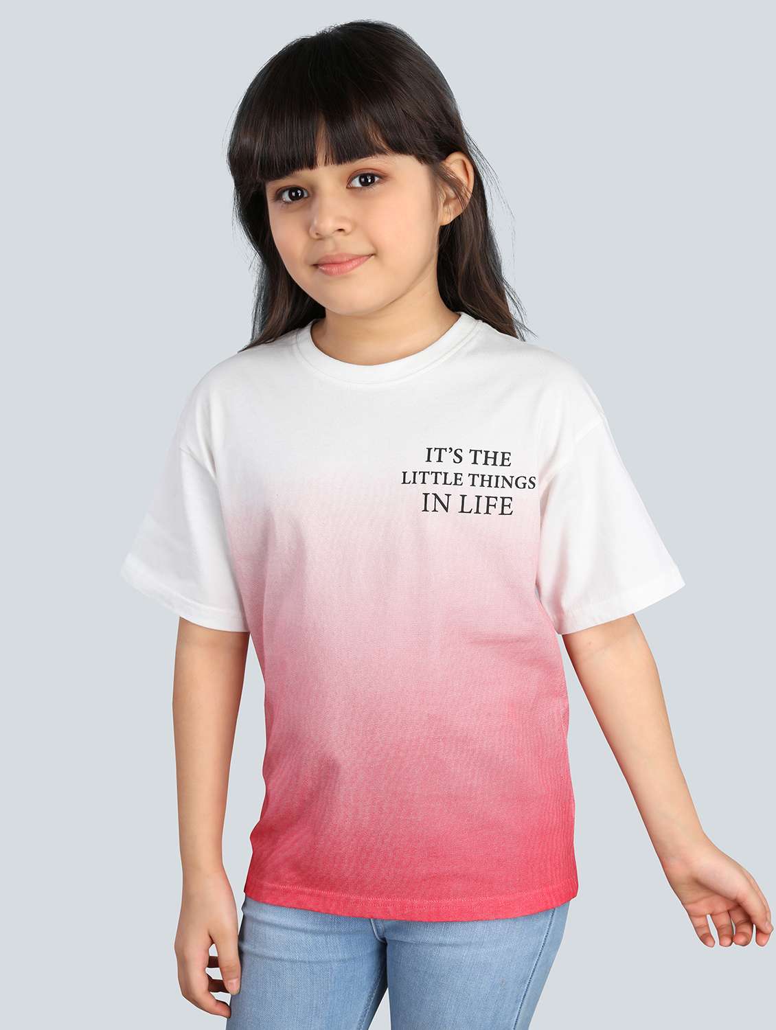 girls back print short sleeve t-shirt