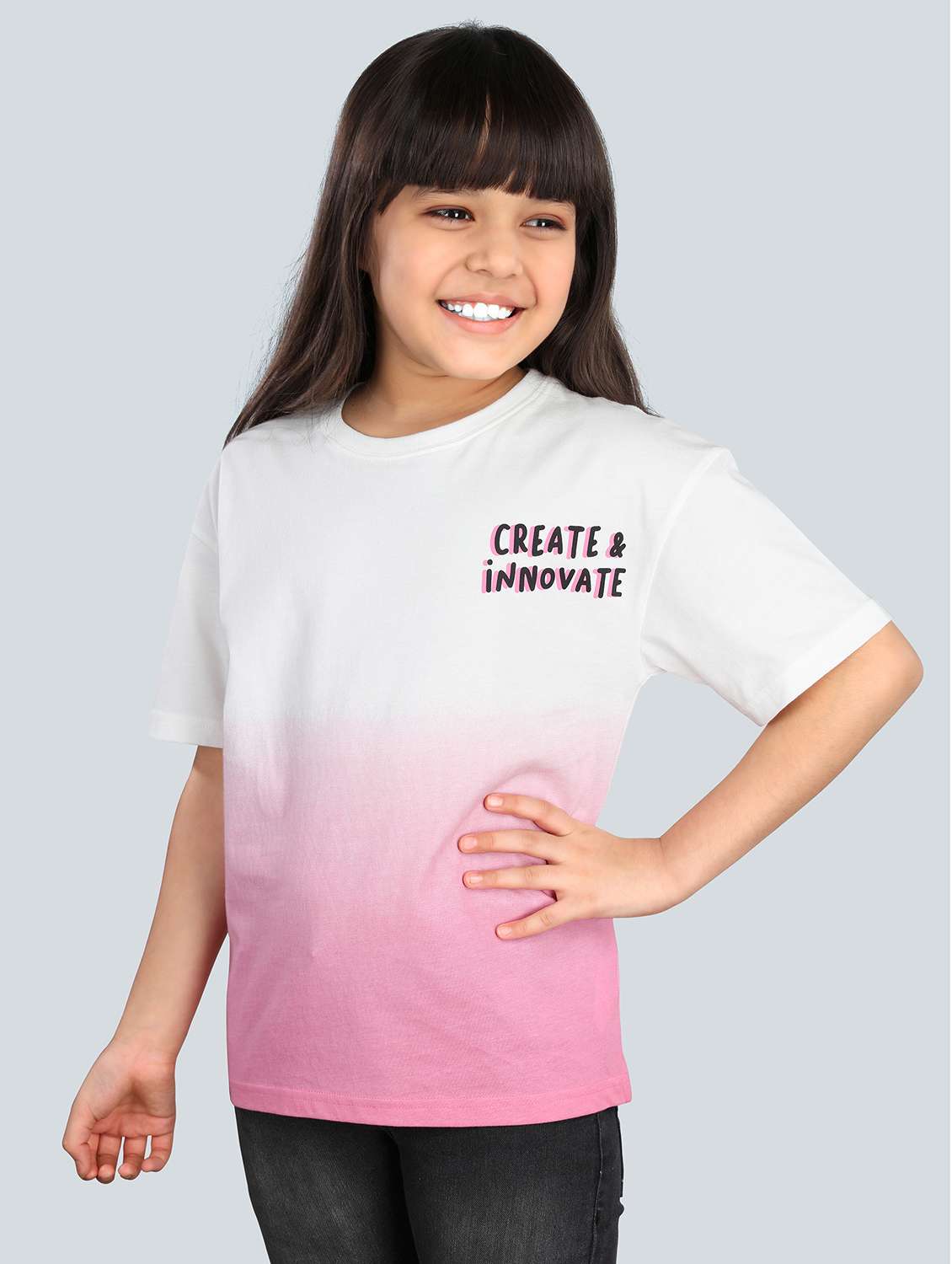 girls back print short sleeve t-shirt