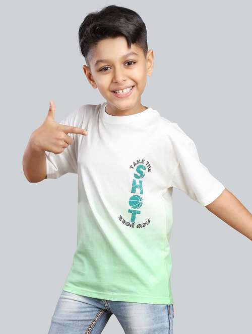 boys printed round neck oversized t-shirt - 21073857 - Standard Image - 0