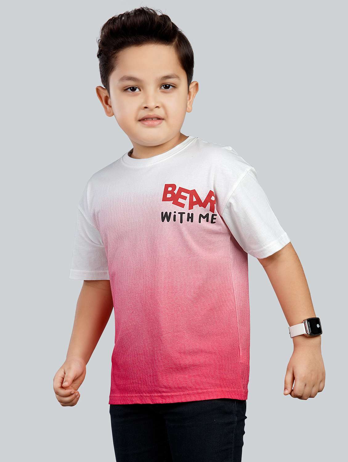 boys printed round neck oversized t-shirt
