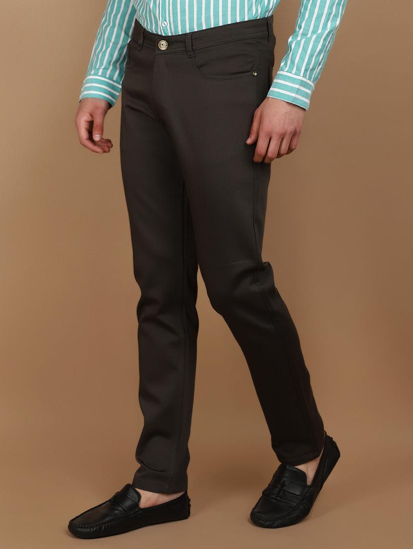 olive cotton chinos casual trousers - 21073938 - Standard Image - 1