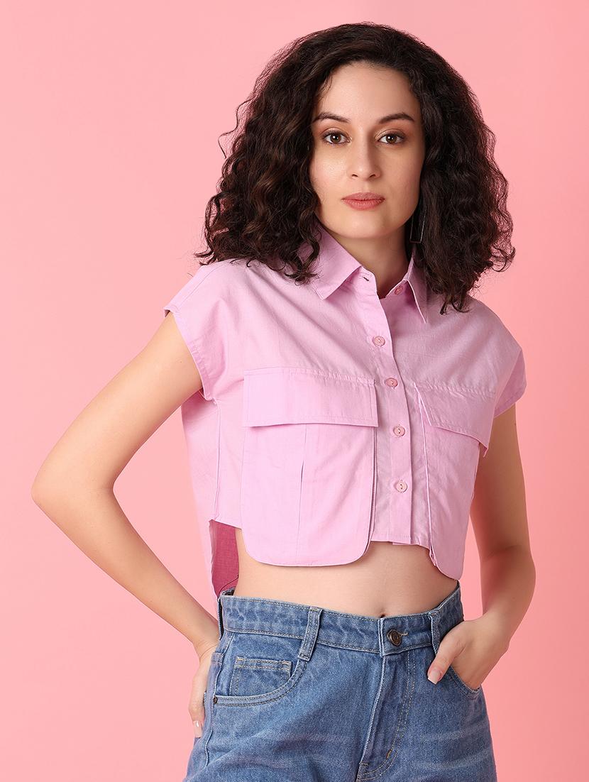 lavender solid regular shirt - 21073954 - Zoom Image - 0