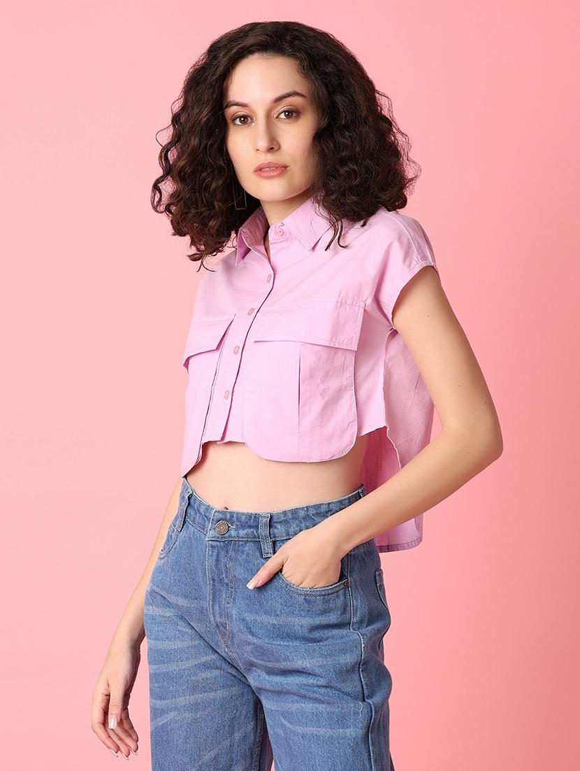 lavender solid regular shirt - 21073954 -  Standard Image - 1