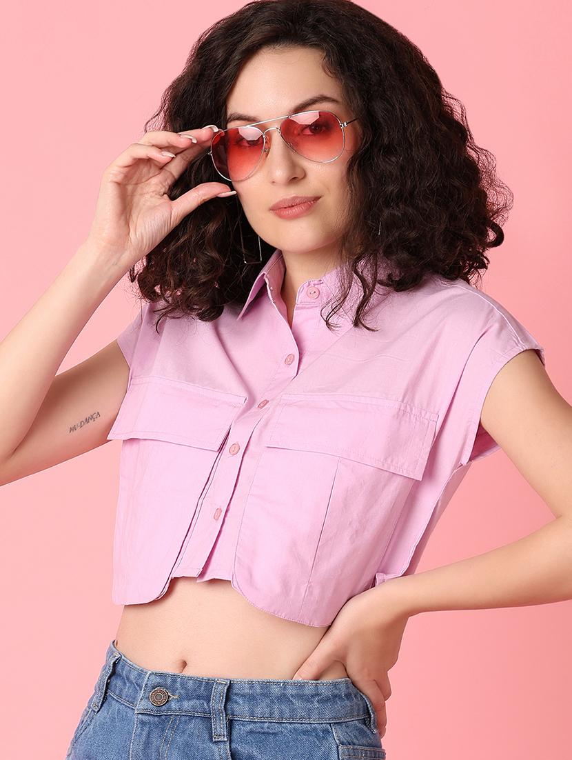 lavender solid regular shirt - 21073954 - Standard Image - 4