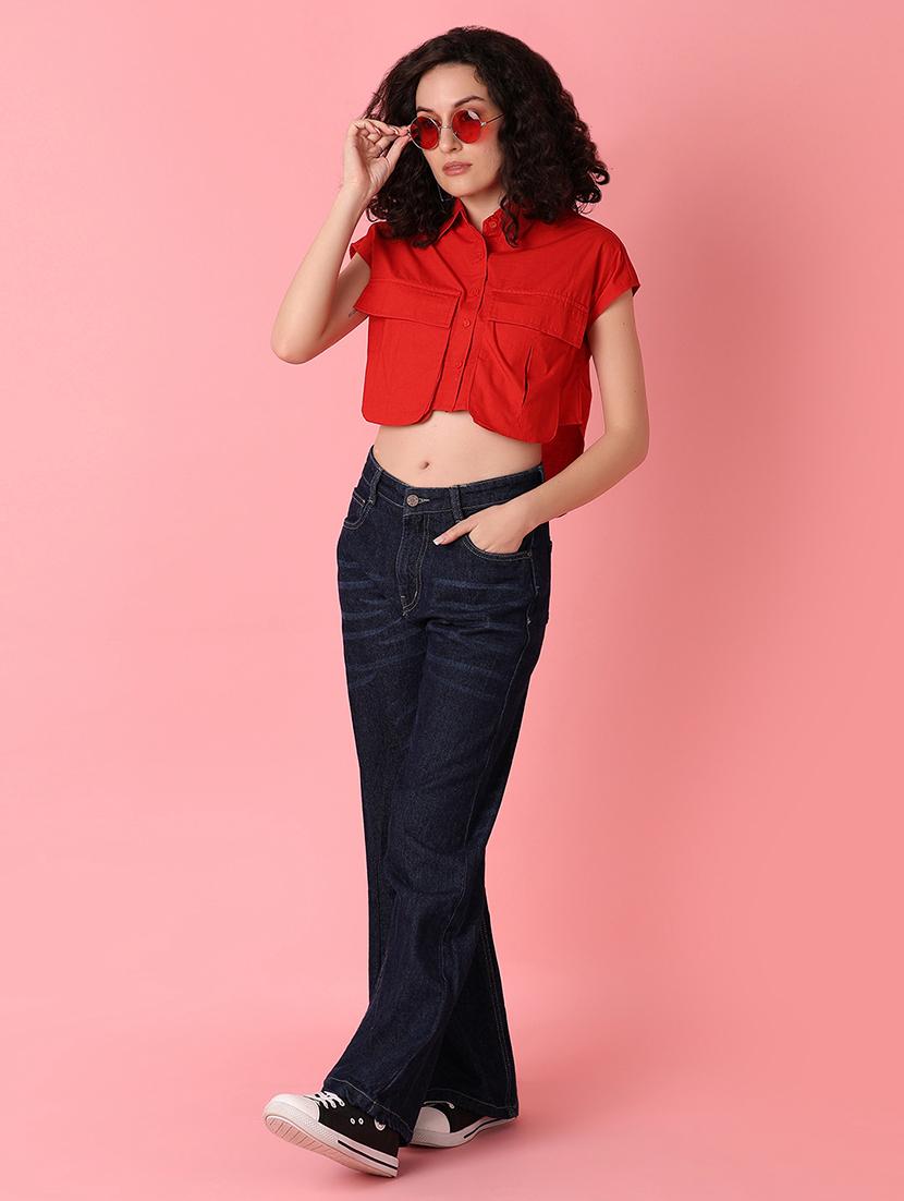 red solid regular shirt - 21073957 - Standard Image - 4