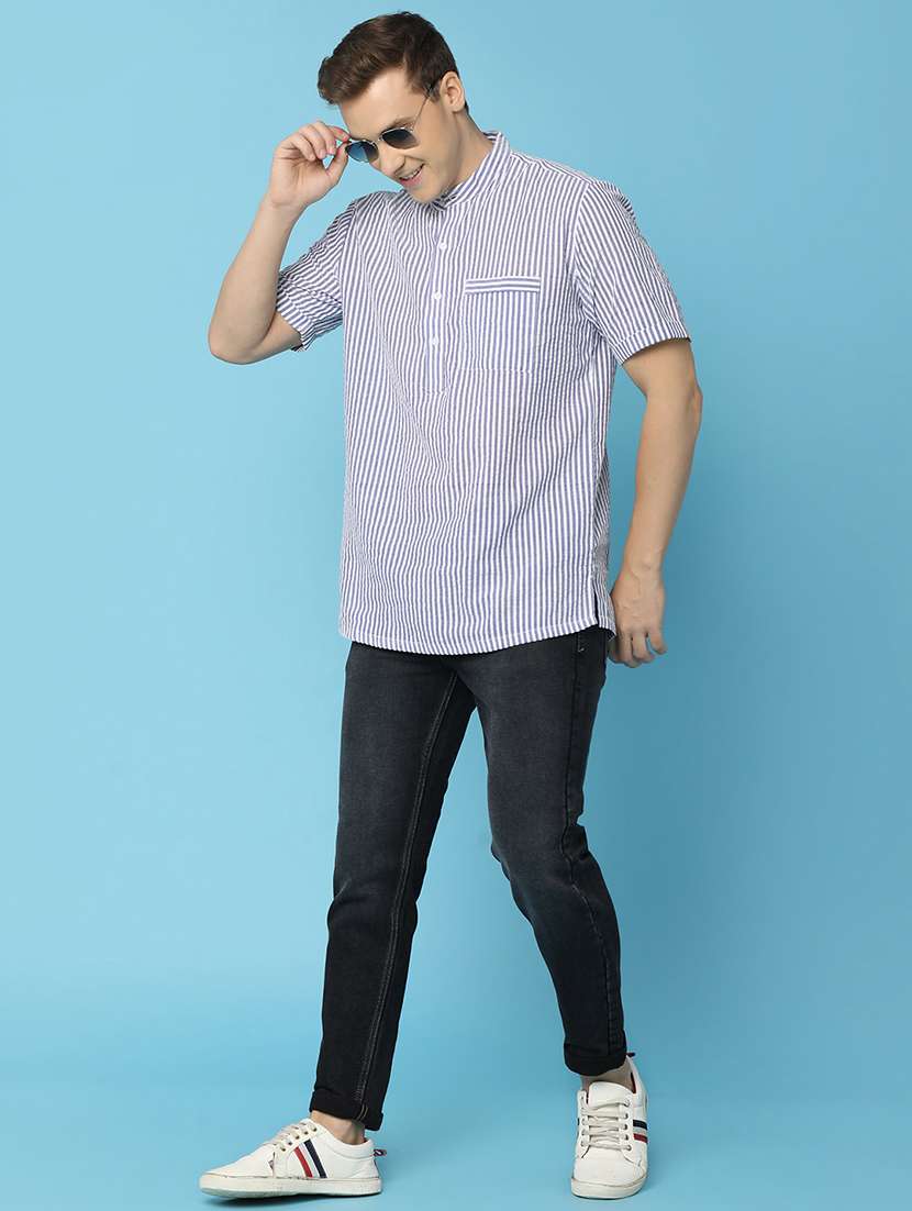 men striped cotton casual shirt - 21073971 -  Standard Image - 4