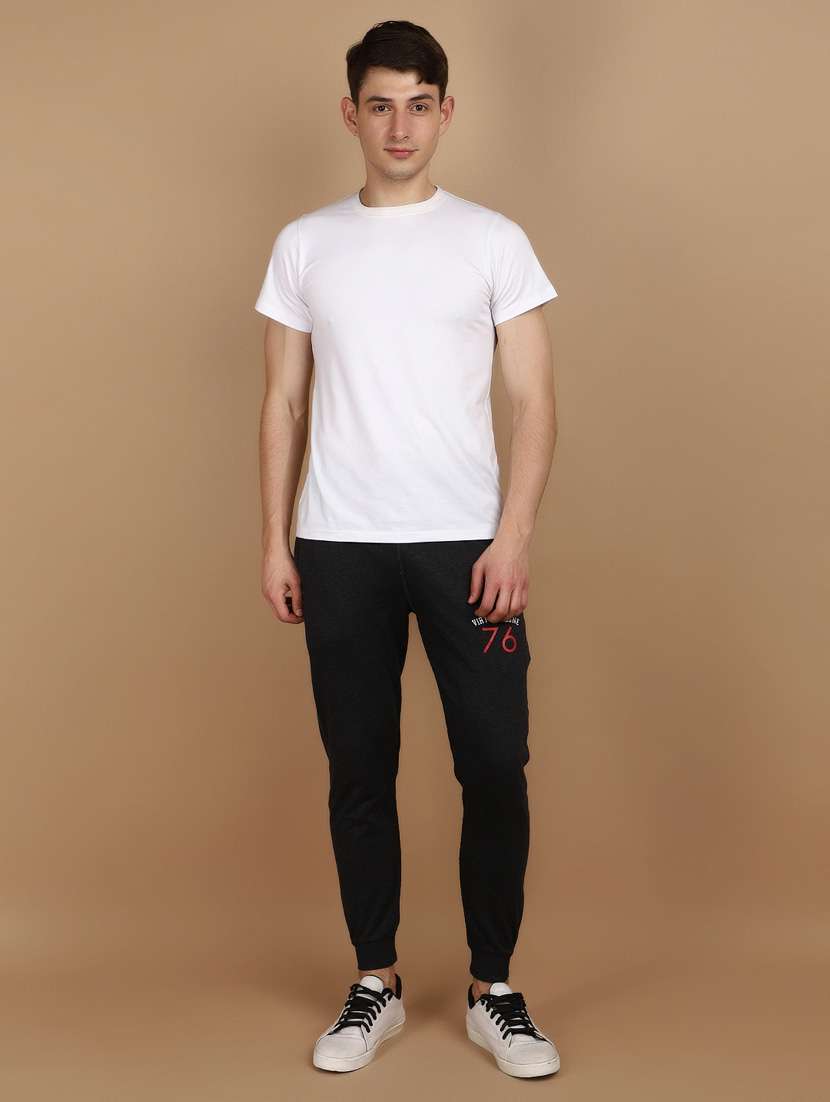 men placement print mid rise full length jogger - 21074027 -  Standard Image - 4