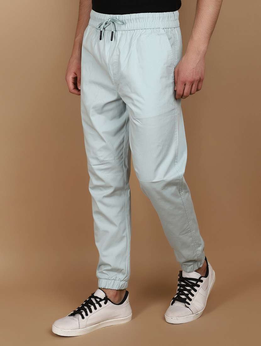 men solid mid rise jogger - 21074043 -  Standard Image - 1