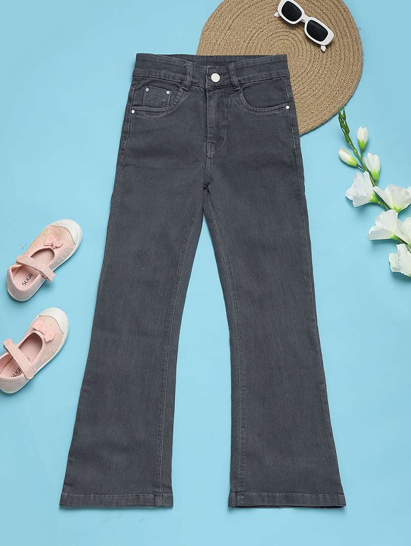 girls grey plain jean