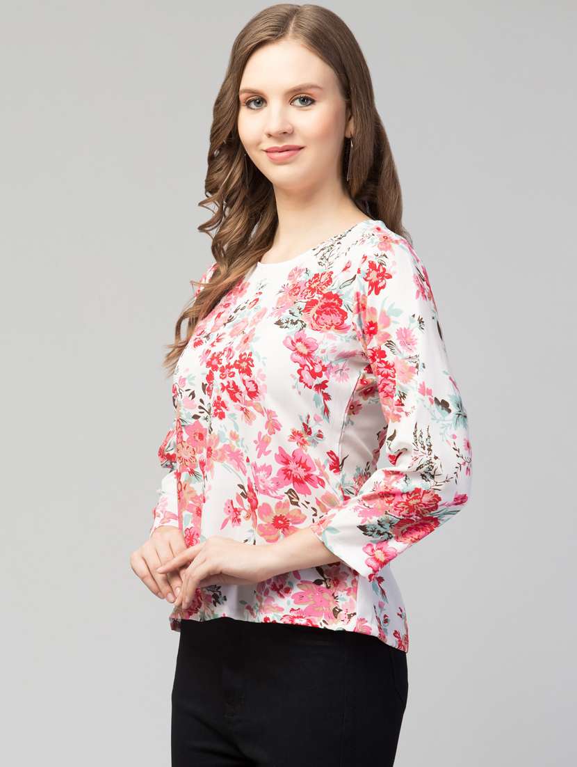 women white floral printed regular top - 21074454 -  Standard Image - 1