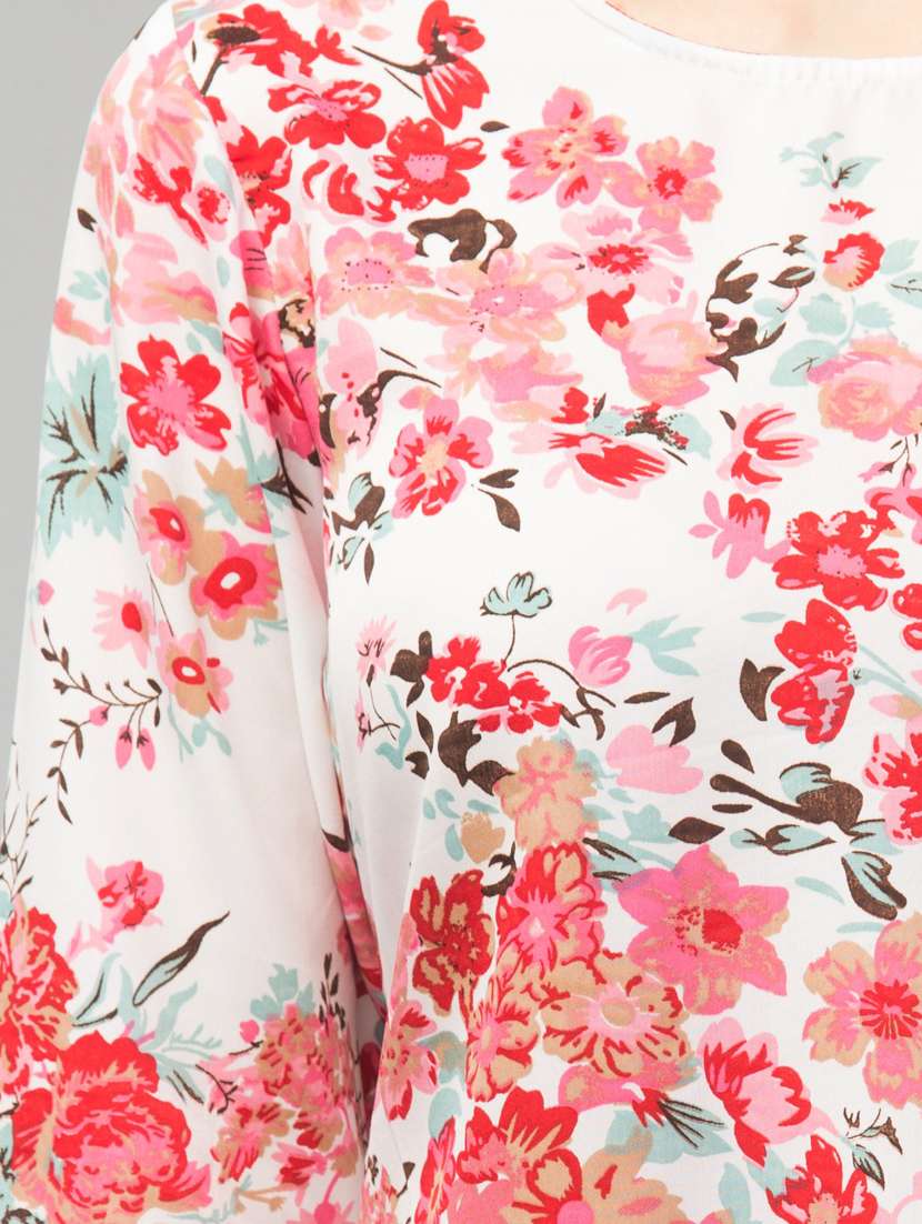 women white floral printed regular top - 21074454 -  Standard Image - 4