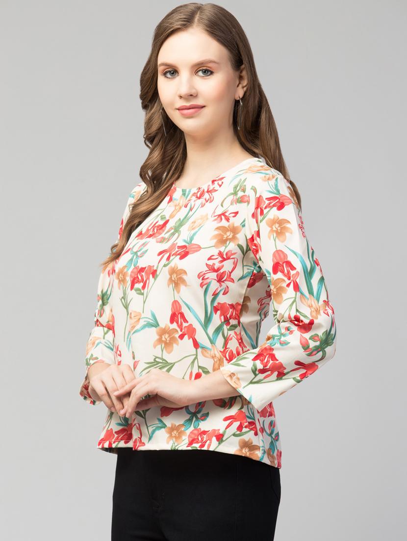 women white floral printed regular top - 21074457 - Standard Image - 1