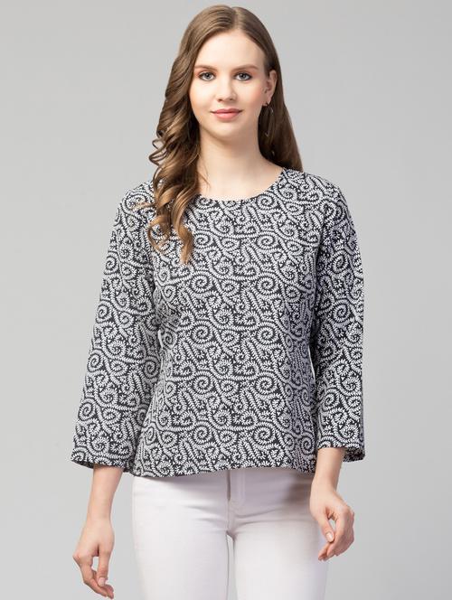 women black printed regular top - 21074461 -  Standard Image - 0