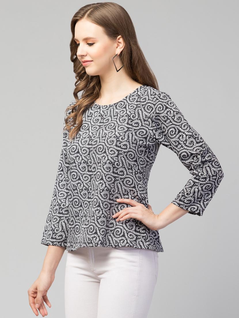 women black printed regular top - 21074461 -  Standard Image - 1