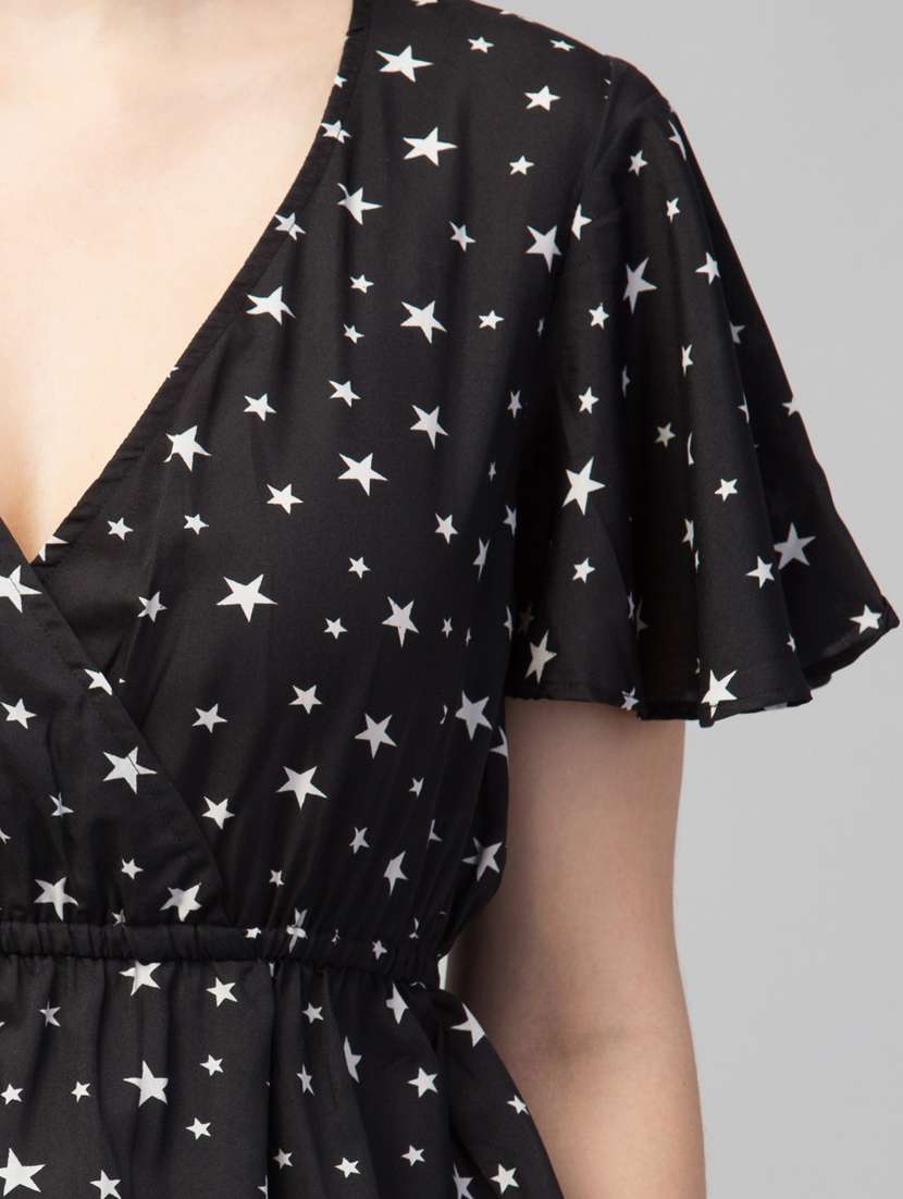 women black printed peplum top - 21074468 -  Standard Image - 4