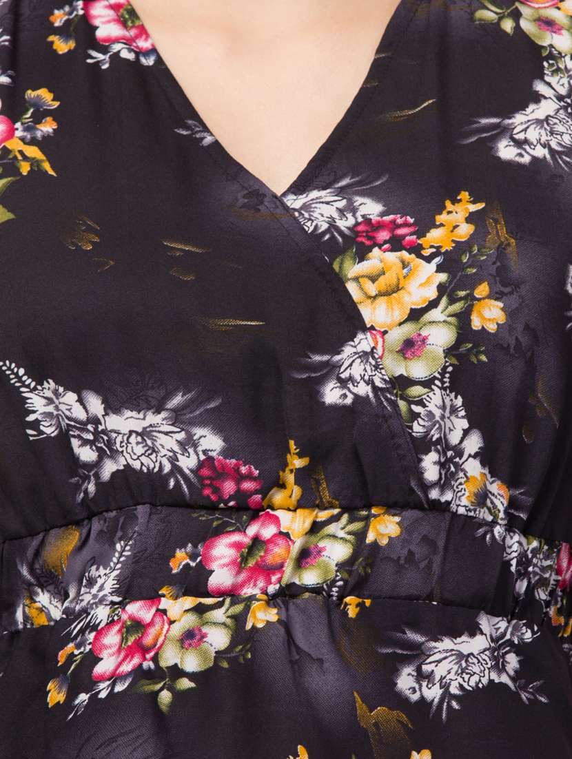 women black floral printed peplum top - 21074511 -  Standard Image - 4