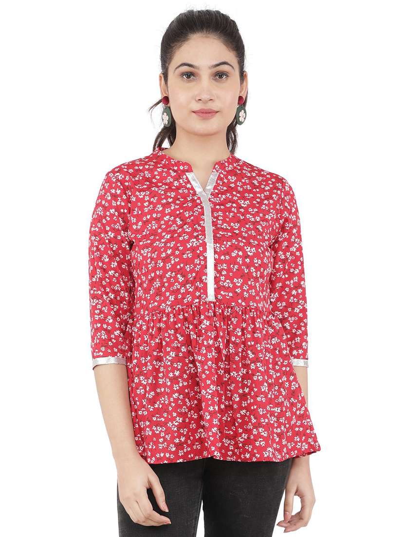 women red floral printed peplum top