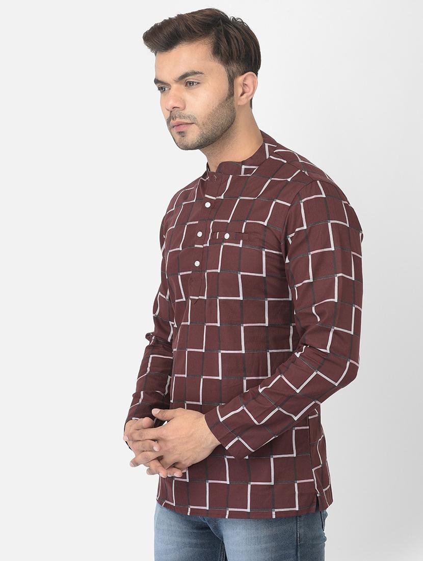 men printed short kurta - 21074785 - Standard Image - 1