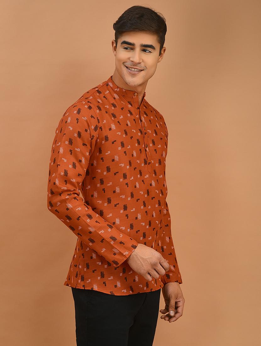 men printed short kurta - 21074803 - Standard Image - 1