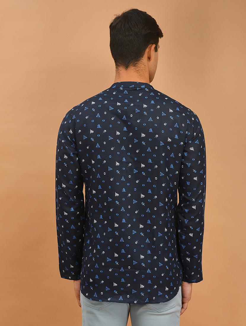 men printed short kurta - 21074820 - Standard Image - 1
