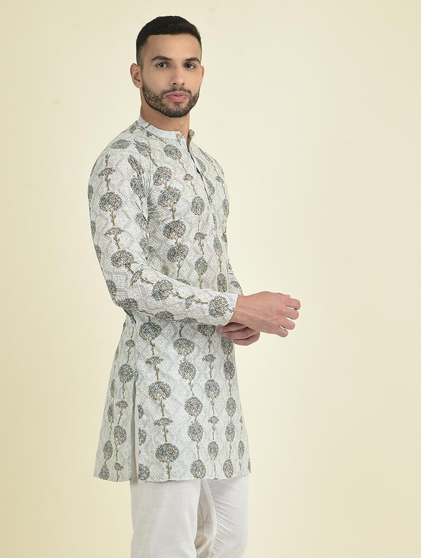 grey short kurta - 21075003 - Standard Image - 1