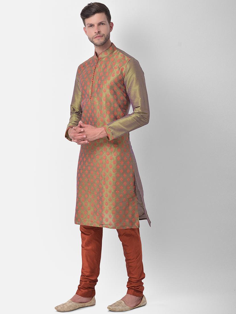 men mandarin neck long sleeves kurta - 21075461 -  Standard Image - 1