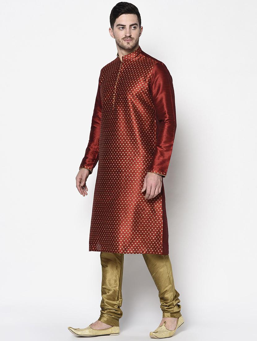 men mandarin neck printed long kurta - 21075492 -  Standard Image - 1