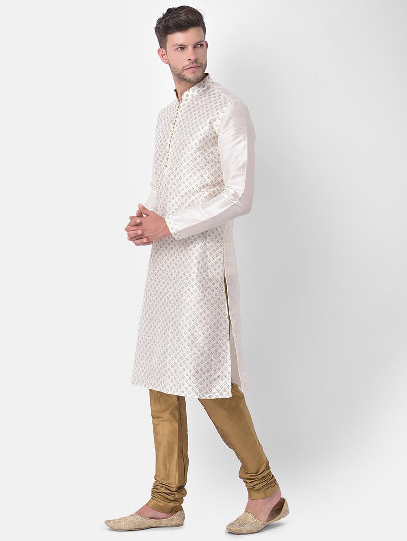 men mandarin neck printed long kurta - 21075518 -  Standard Image - 1