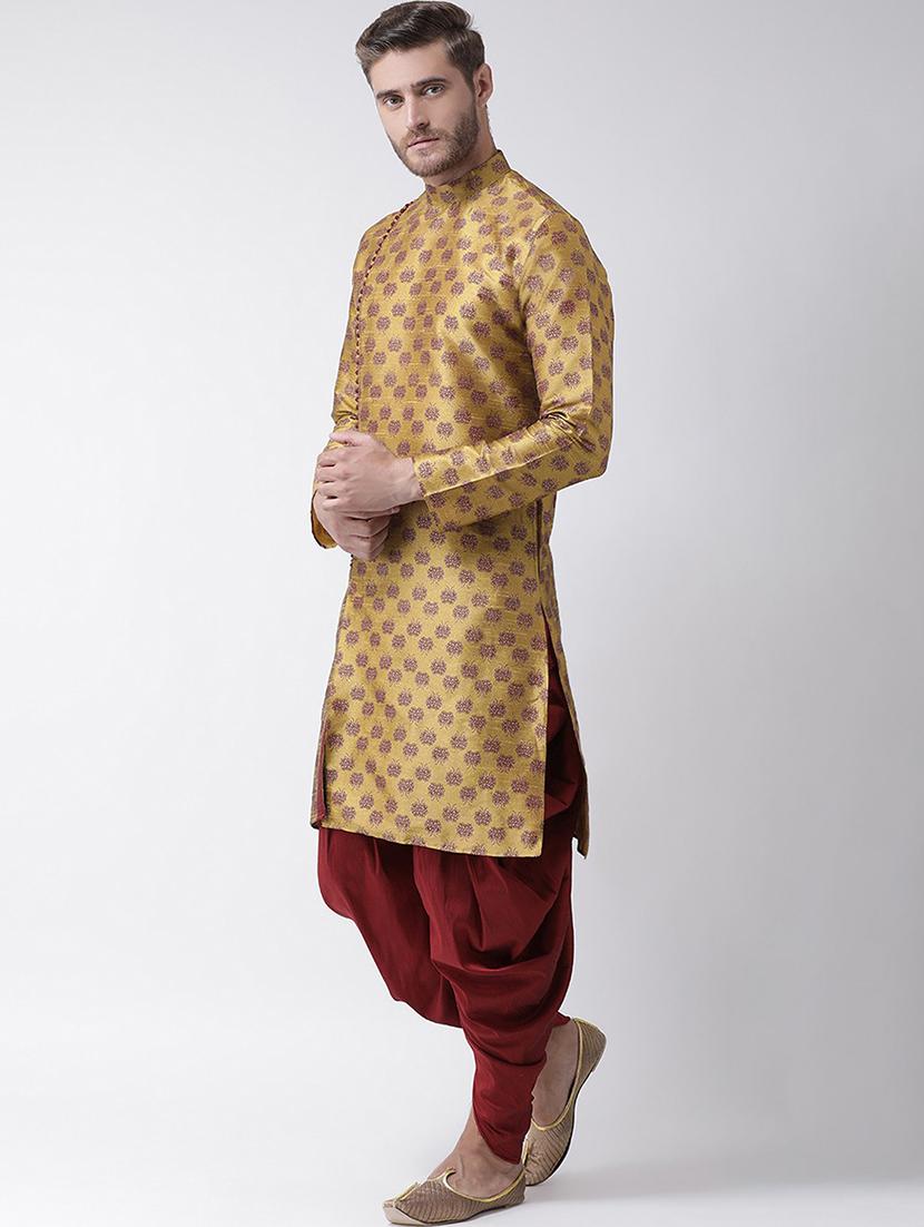 men long sleeve self-designed long kurta - 21075764 - Standard Image - 1