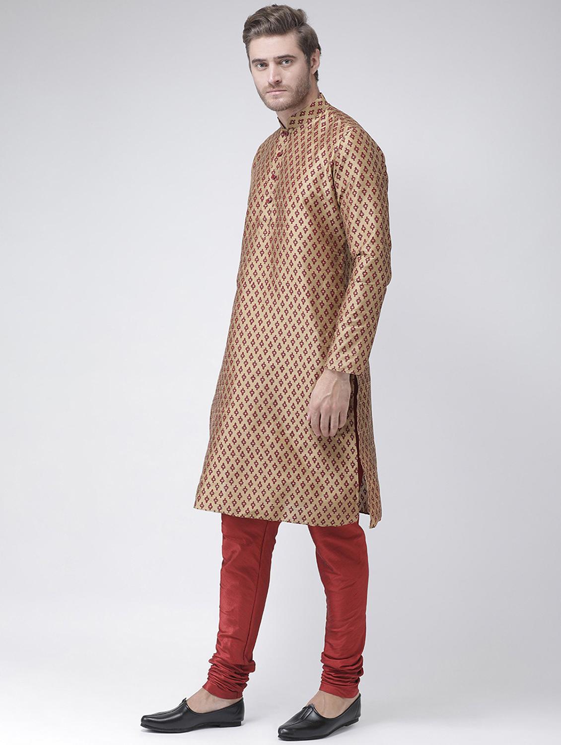 men mandarin neck printed long kurta - 21075822 -  Standard Image - 1