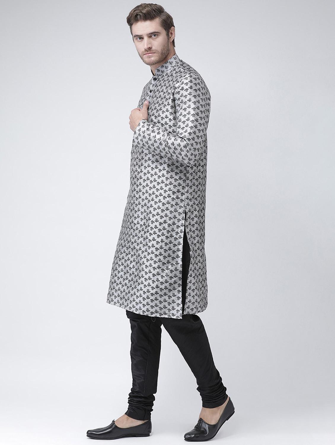 men mandarin neck printed long kurta - 21075847 - Standard Image - 1