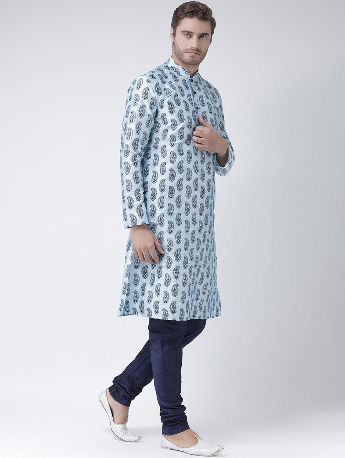 men mandarin neck printed long kurta - 21075854 -  Standard Image - 1