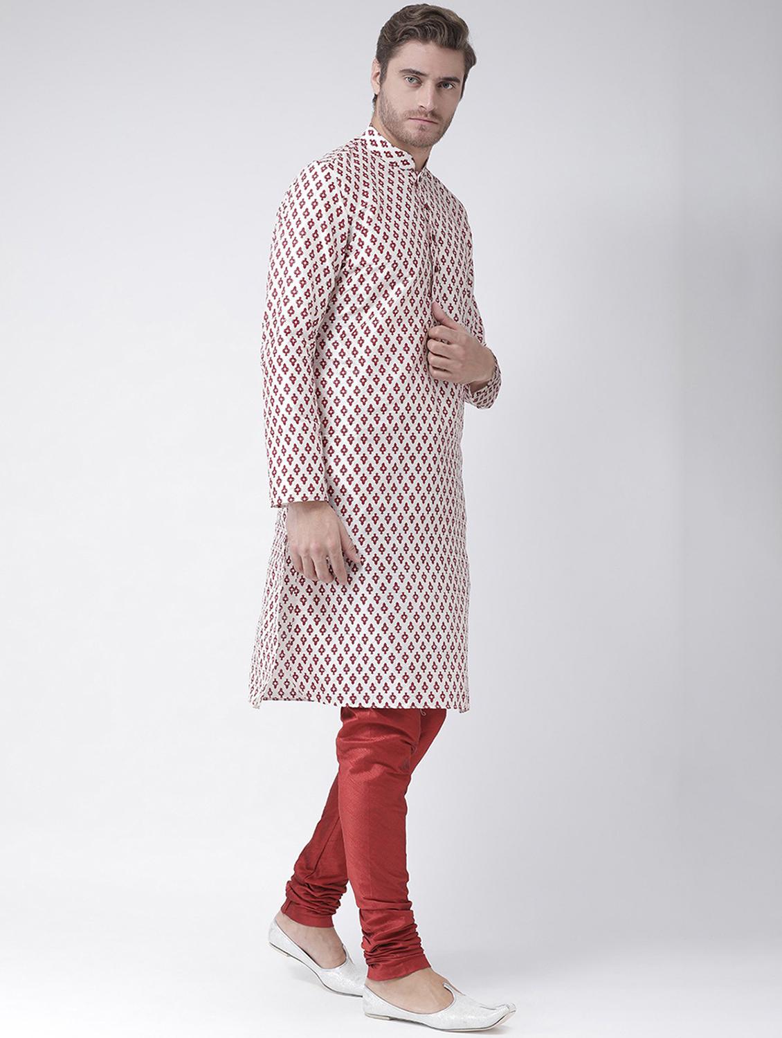 men mandarin neck printed long kurta - 21075880 - Standard Image - 1