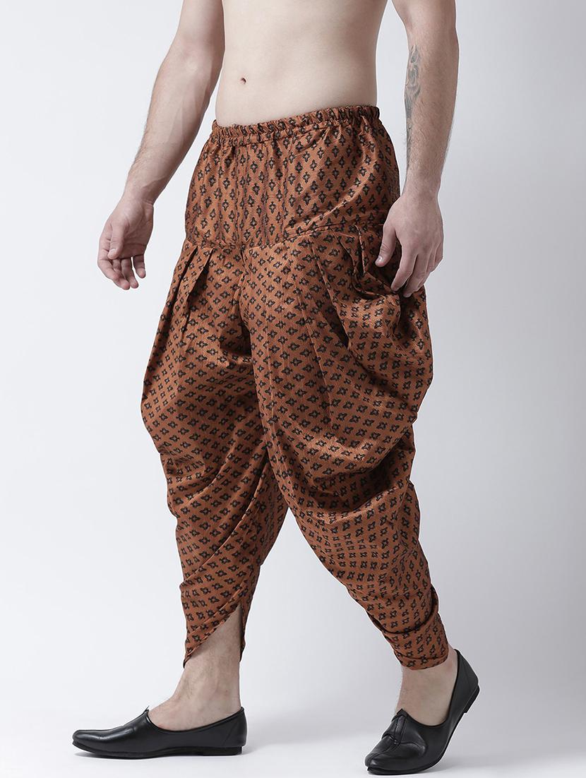 men printed mid rise dhoti - 21076171 - Standard Image - 1