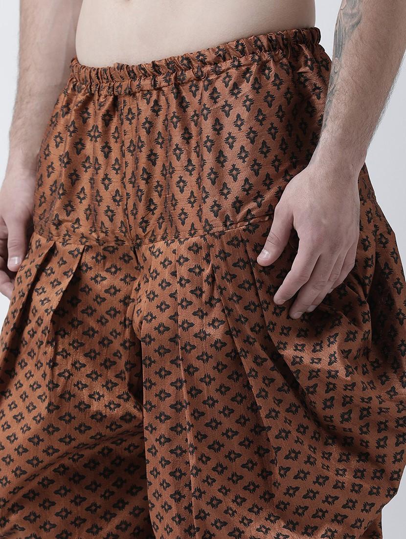 men printed mid rise dhoti - 21076171 - Standard Image - 4