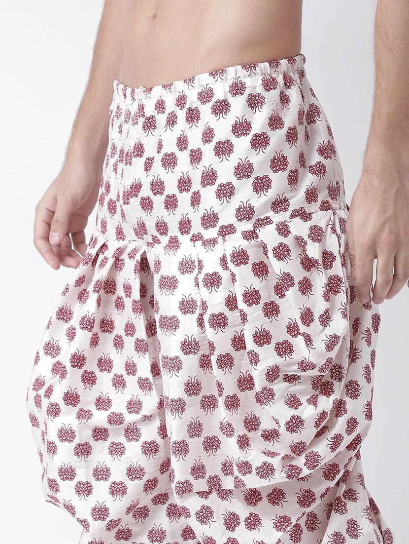 men printed mid rise dhoti - 21076184 - Standard Image - 4