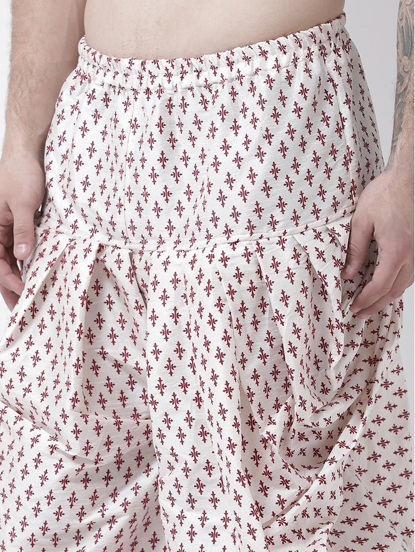 men printed mid rise dhoti - 21076185 - Standard Image - 4