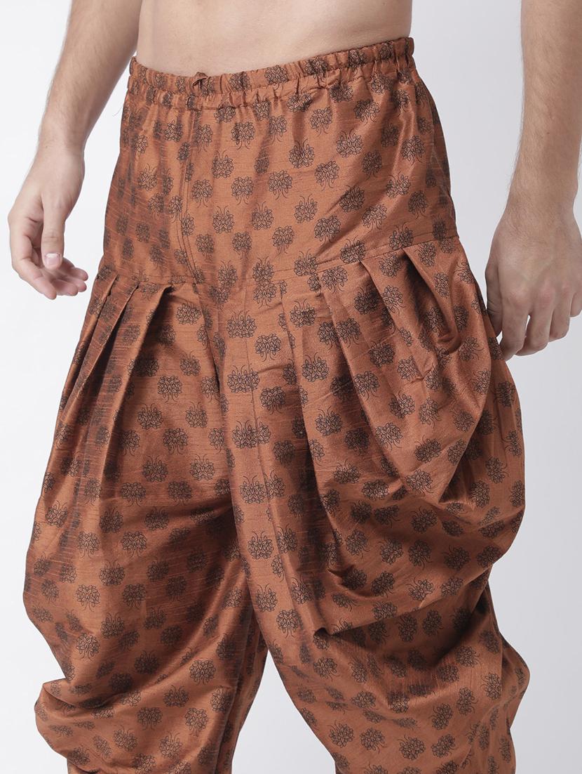 men printed mid rise dhoti - 21076374 - Standard Image - 4
