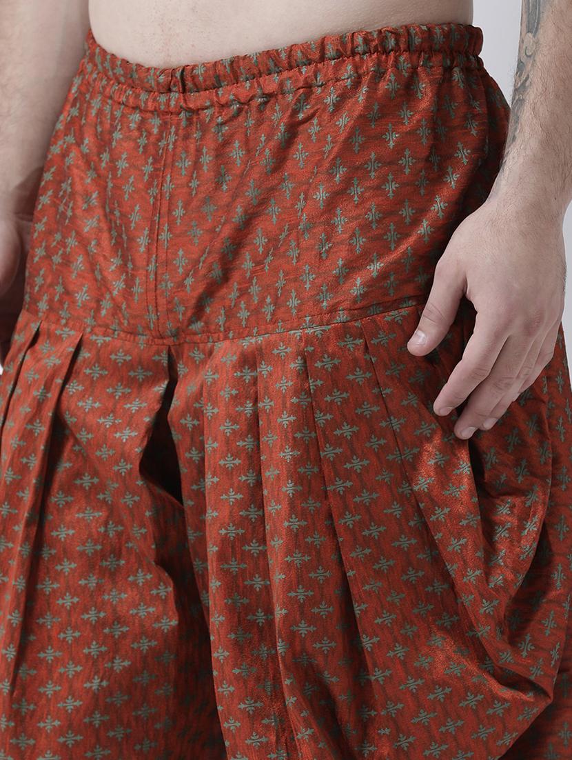 men printed mid rise dhoti - 21076391 - Standard Image - 4