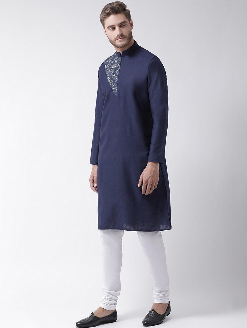 men placement print kurta botton ethnic wear set - 21078354 -  Standard Image - 1