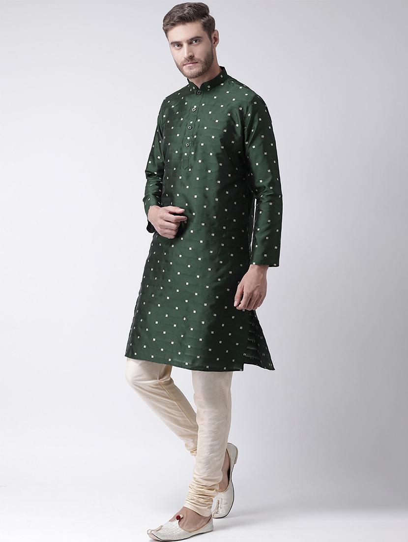 men mandarin neck kurta churidar set - 21078364 -  Standard Image - 1