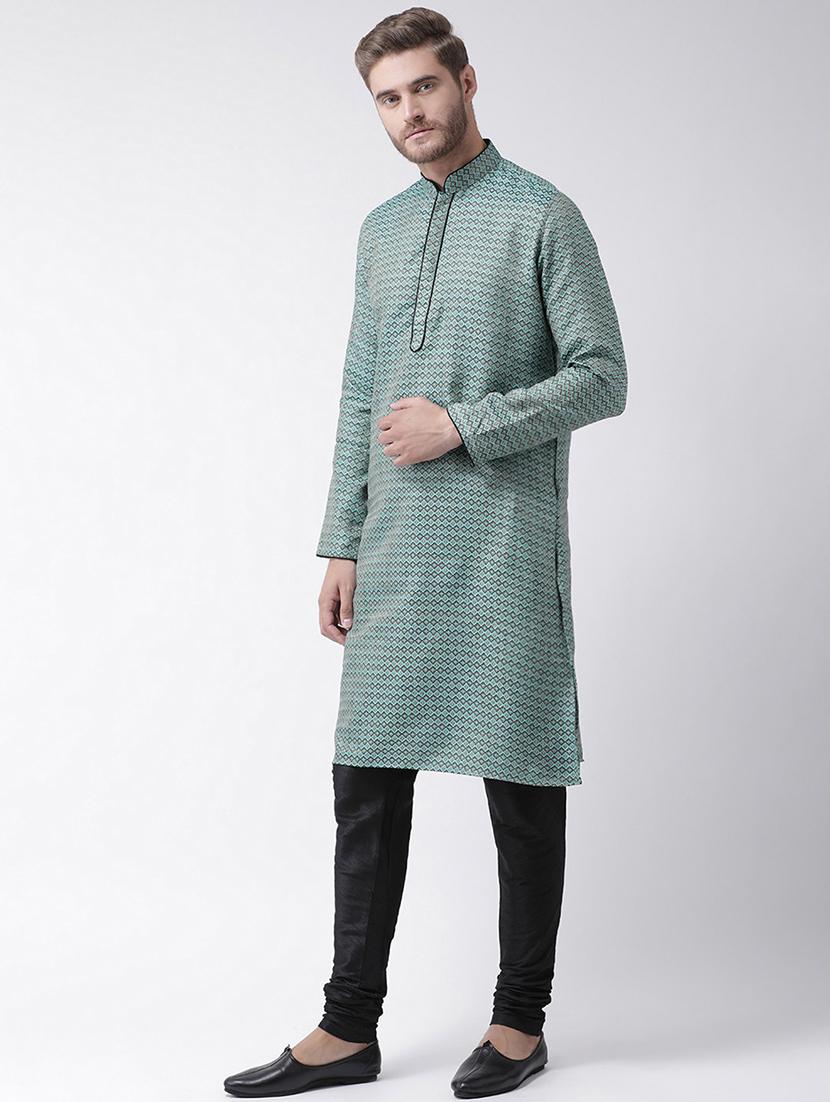 men self design kurta churidar set - 21078365 - Standard Image - 1