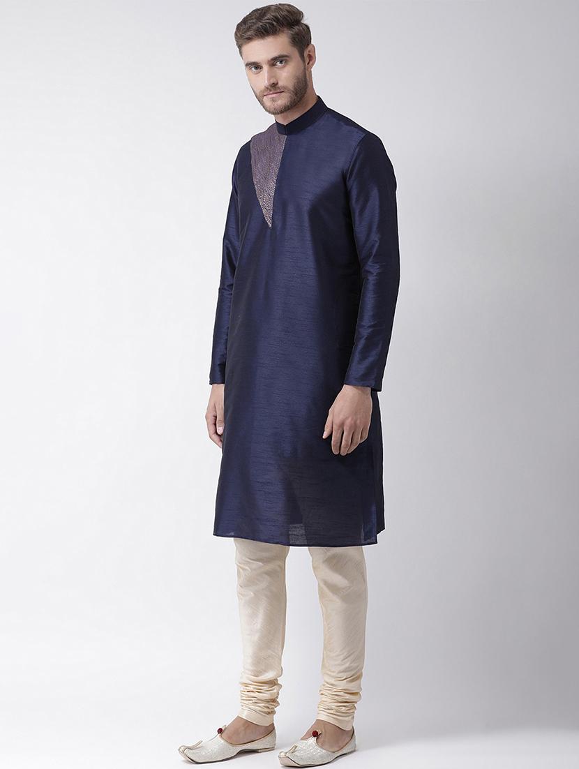 men self design kurta chudidar ethnic wear set - 21078387 - Standard Image - 1
