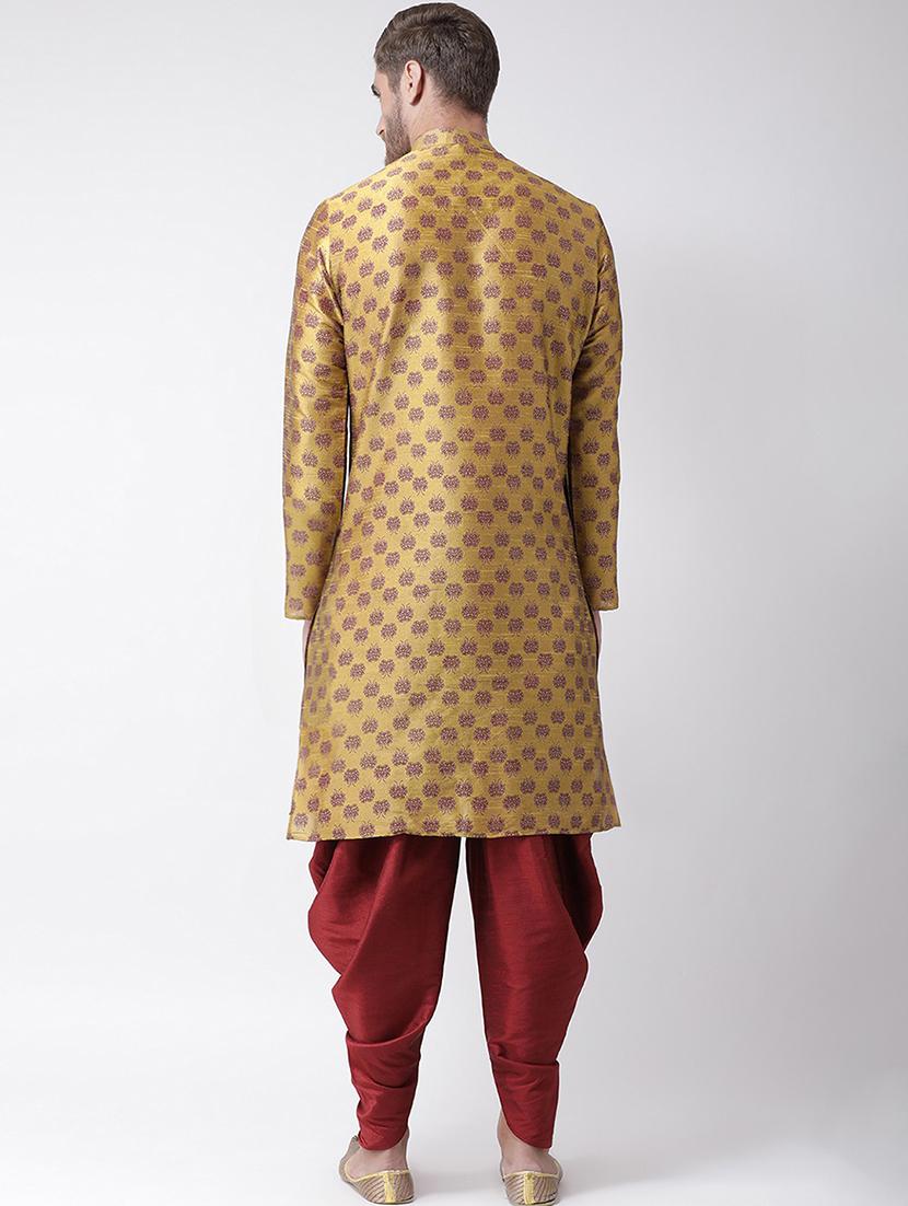 men self design kurta botton ethnic wear set - 21078410 - Standard Image - 4
