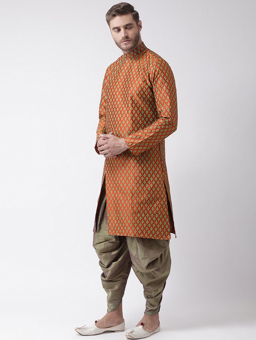 men long sleeve dhoti kurta set - 21078467 -  Standard Image - 1