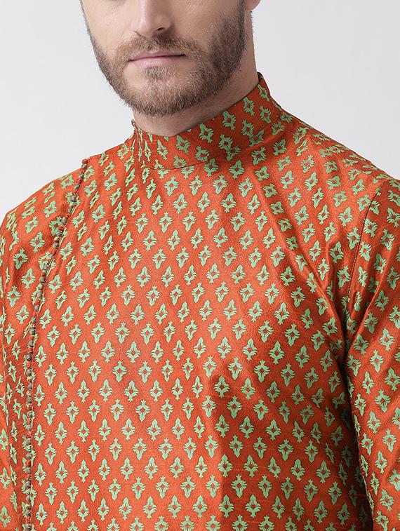 men long sleeve dhoti kurta set - 21078467 - Standard Image - 4