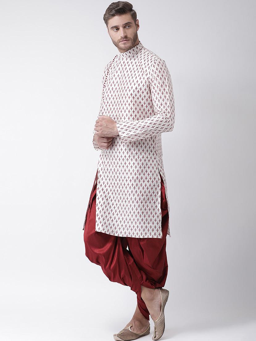 men long sleeve dhoti kurta set - 21078498 - Standard Image - 1
