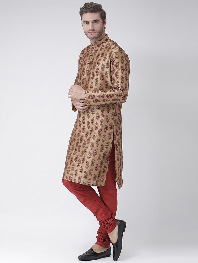 men long sleeve kurta churidar set - 21078514 - Standard Image - 1