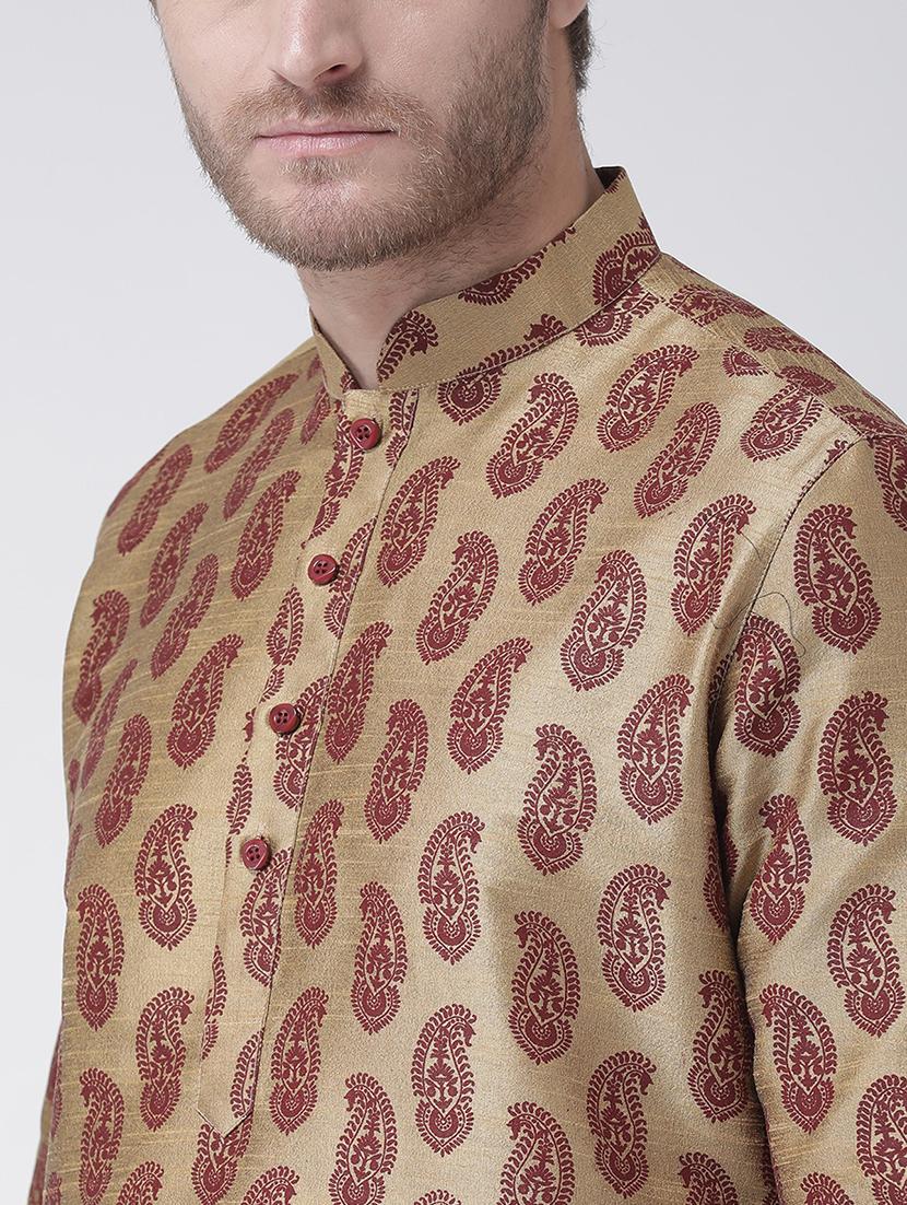 men long sleeve kurta churidar set - 21078514 - Standard Image - 4