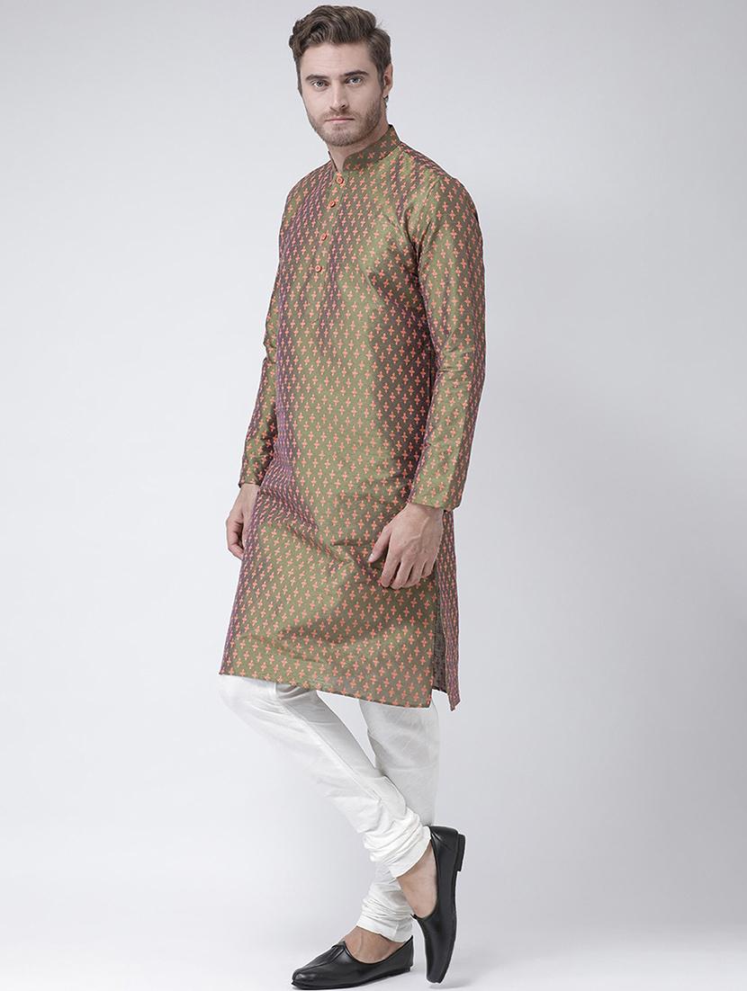 men long sleeve kurta churidar set - 21078521 - Standard Image - 1